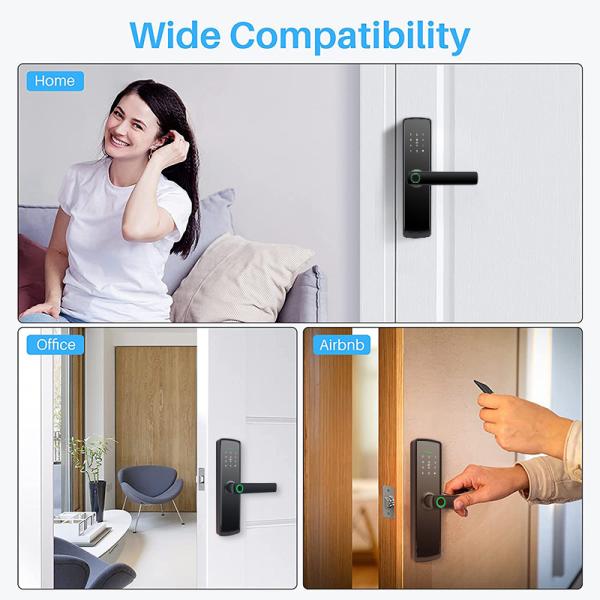 Electronic Fingerprint Smart Door Locks Automatic Locking 65mm For Home Office