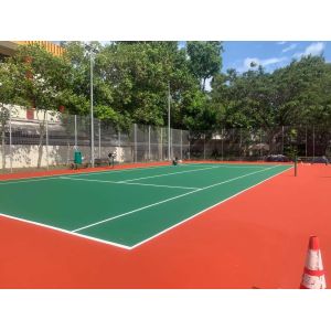 Blue Green Anti Skid Badminton Court Synthetic Flooring Seamless