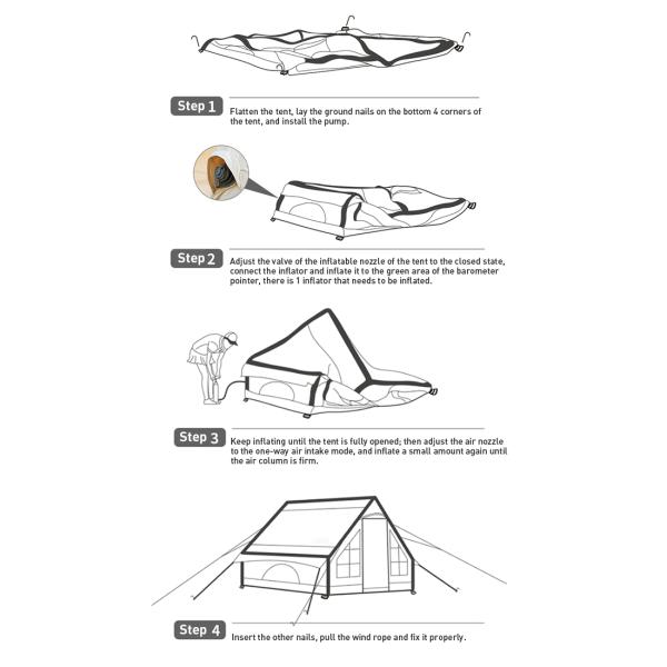 Luxury Outdoor Camping 10 Meters White 12 Sqm Large Colors Tent Inflatable Air Tent