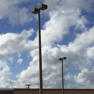 Q345 Round Flood Light Poles Hot Dip Galvanization Powder Coated