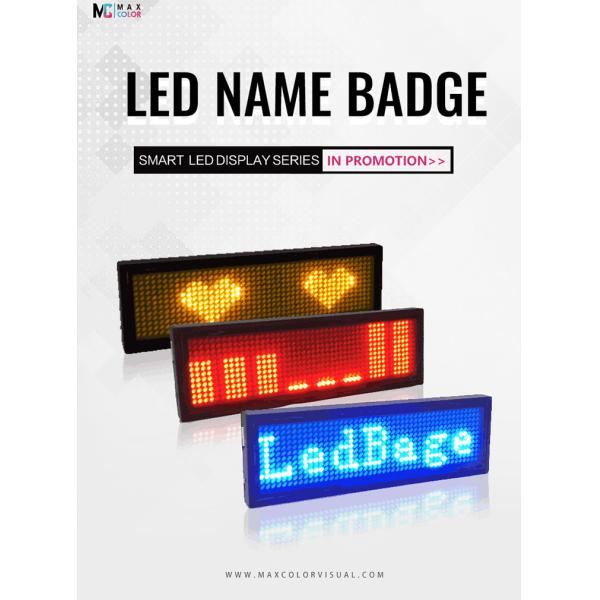 Customizable Led Scrolling Name Badge , 12x48 Pixels Led Name Tag For Events