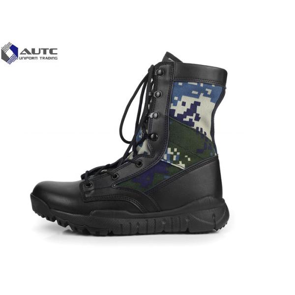 Buy Current Comfortable Black Military Boots  Camouflage Design Durable Sole at wholesale prices