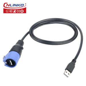 Quality CNLINKO LP20 USB 2.0 Ip68 Waterproof Industrial Plastic Dual Usb Wire Connector for sale