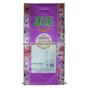 10kg Laminated Woven Polypropylene Bags / Rice Packaging Bags with Handle