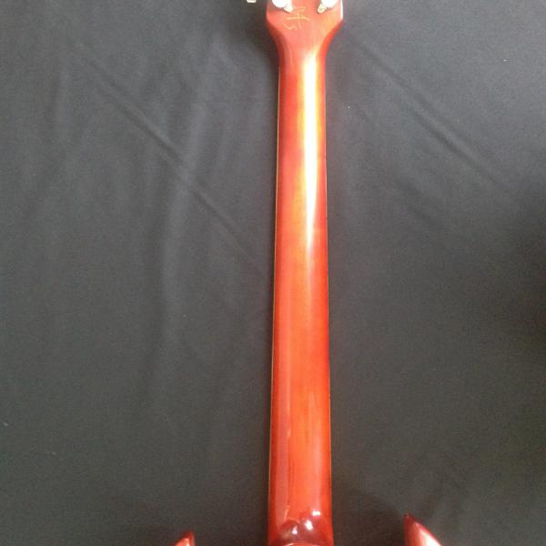 New arrival orange SG electric guitar with silvery accessories from China supplier