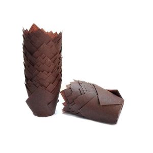 Oven Safe Greaseproof Mini Tulip Paper Baking Cups