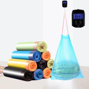 15 Pcs/Rolls Clear Tall Kitchen Drawstring Trash Bags for Household Waste