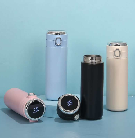 2021 Wholesale Custom Stainless Steel Vacuum Temperature Display Thermos Cup Travel Bottle Smart Vacuum Flask 480ml