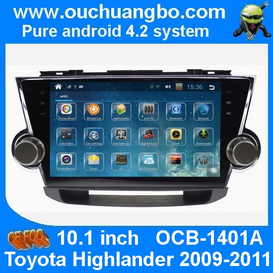 Buy Ouchuangbo Toyota Highlander 2009-2011 android 4.2  autoradio DVD GPS stereo navigation system support   4 core MP4 Aux at wholesale prices
