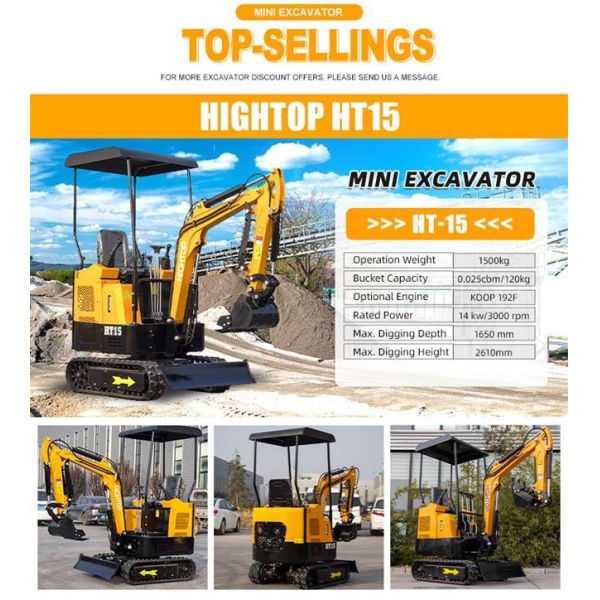HT18L Mini Excavator with 1310kg Operating Weight