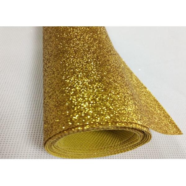 Buy 80gsm Champagne Gold Glitter Fabric , Shiny Thick Gold Glitter Fabric at wholesale prices