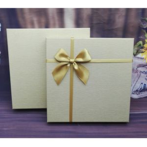 Matt Lamination Butterfly Ribbon Closure Rigid Cardboard Gift Boxes