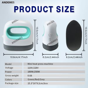Quality Mini Heat Press Machine For T Shirts Transfer Logo Transfer Dimensions 15.3x16x9.2cm for sale