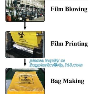 Customized Biohazard Waste Bag, autoclavable ldpe medical biohazard waste