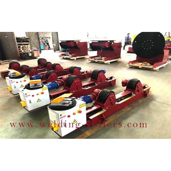 10 Tons Lead Screw Pipe Welding Rollers With PU Wheels , Tanker Turning Rolls