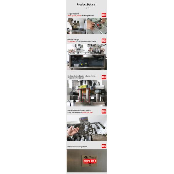 2300 Plates / H Blister Packing Machine DPP-90 80 Tablet Capsule Pill