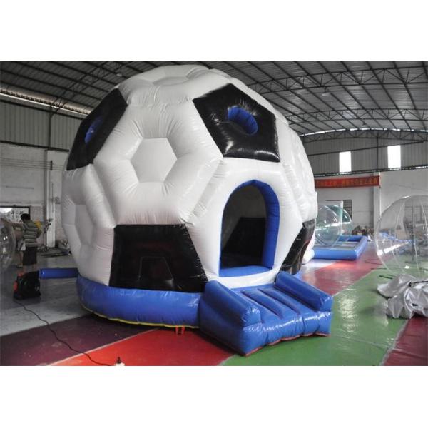 Kids Double Layers Blow Up / Inflatable Indoor Bouncers With Football Shape