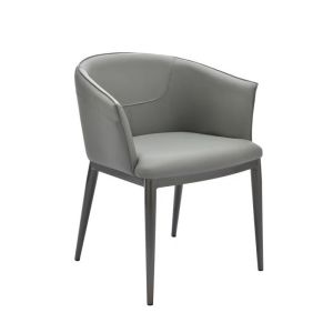 ElegaCurve Leather Metal Base Dining Chairs