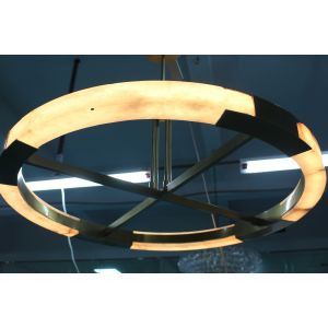 Brass Crystal Pendant Vintage Alabaster Brass Crystal Light for Elegant Indoor