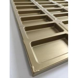 Gloden Color PTFE Coating Rectangle Hot Dog Bread Mold 30 Cavity