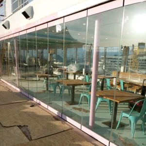 Movable Partition Walls Folding Glass Frameless Aluminium Glass Partition