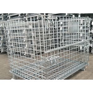 Warehouse Stackable Logistics Rigid ODM Collapsible Wire Container Powder Coated