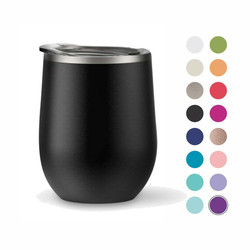 10oz 12oz Vacuum Tumbler Mug Powder Coating Double Walled Metal Thermal Wine Cup