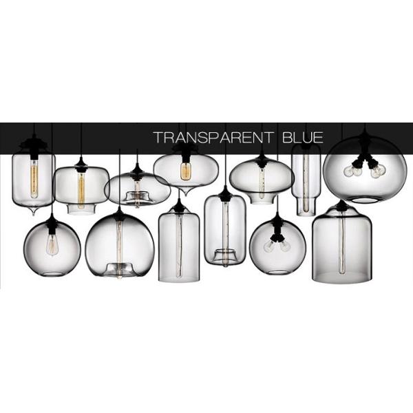 transparent.jpg Colorful Modern Fishbowl Glass Pendant Light - 8 colors & 13 shapes available