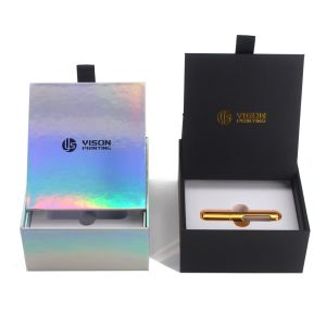 Black Holographic Emballage Cosmetic Lip Balm Gift Packaging Box Luxury Custom