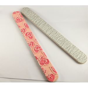 Sliver on side / pink beads Emery Board Nail File with Sand paper Material
