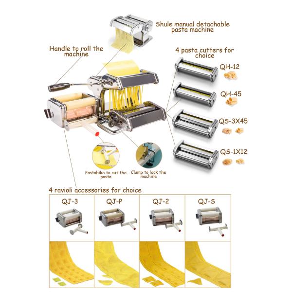 Efficient Multifunctional Manual Pasta Making Machine Set 4 In 1