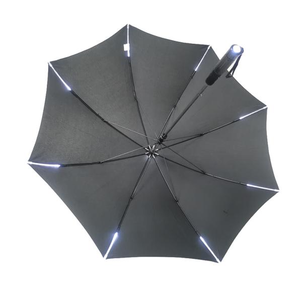 Buy 23 Inch Black Straight Handle Manual Open Umbrella With Light Tips And Top at wholesale prices
