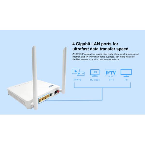 ZC-521G FTTH GPON ONU 4GE 1POTS WiFi 2USB Dual Band ONT Router