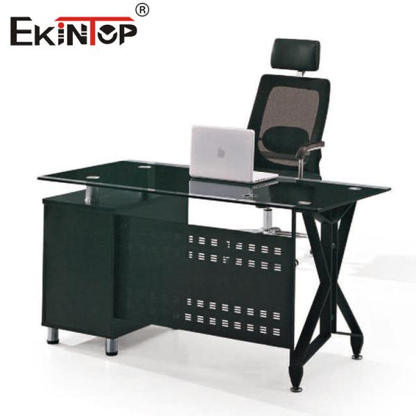Buy Metal Frame Tempered Glass Office Desk Morden Office Workstation Fruniture at wholesale prices