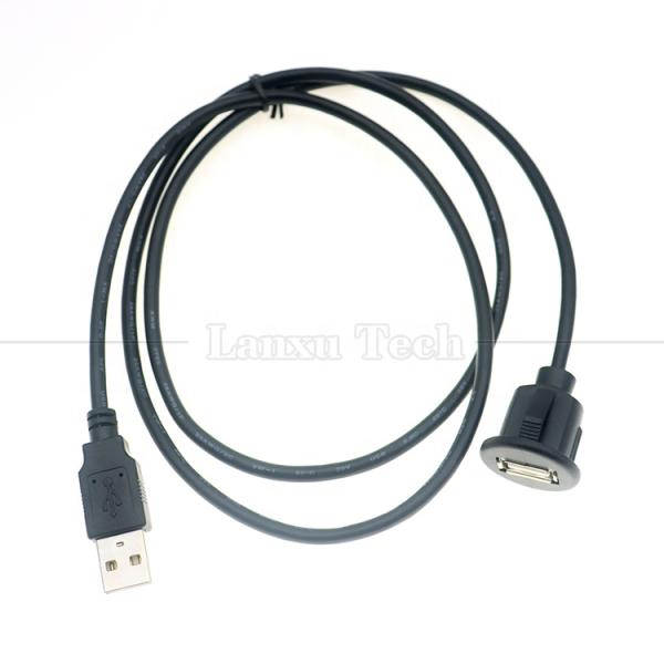 Car Audio Stereo Dashboard Male to Female Flush Panel Mount USB 2.0 Type A Extension Cable