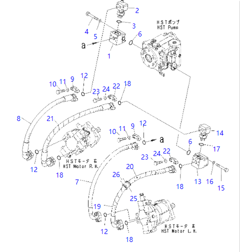 419-18-42110 4191842110 Hose Used For KOMATSU Wheel Loaders WA320 WA320PZ