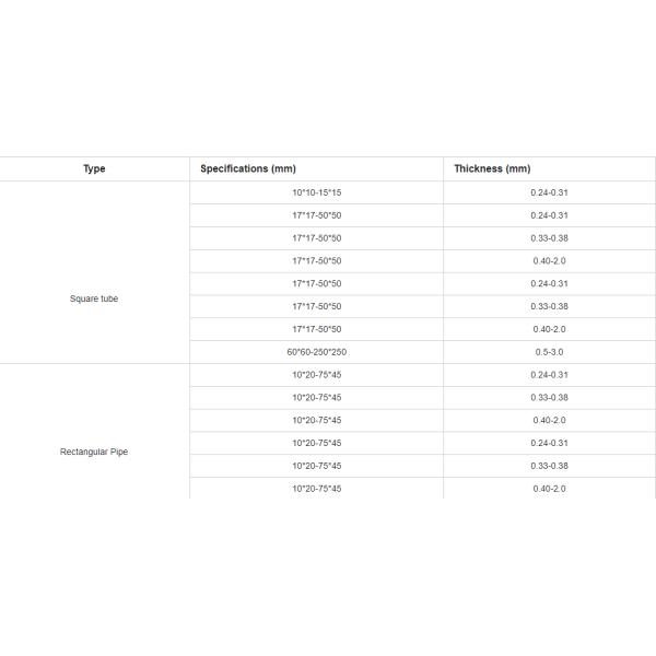 SUS420J2 TP304 S31804 SS Seamless Pipe Square Hollow Section Various Models