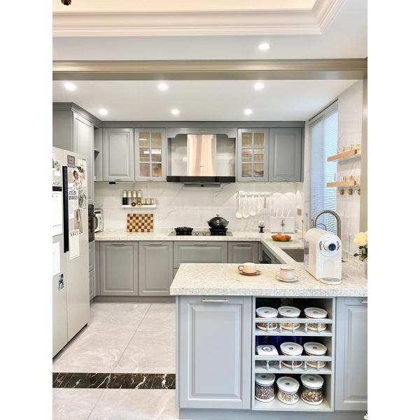 High Quality PVC Laminate Modern Kitchen Cabinet Pantry Cupboard Design