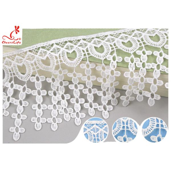 Fancy Water Soluble Lace Trim 9CM With Polyester / Lace Ribbon Trim