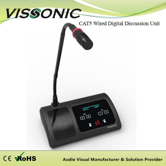 Lightweight Desktop Conference Microphone With CAT5 / CAT6 Cable + Snap