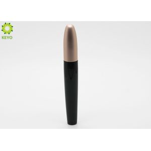 Round Plastic Empty Mascara Tube With Rose Gold Plastic Screw Brush Cap