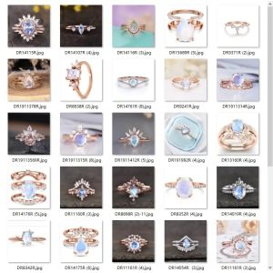 Trendy Jewelry Raw Moonstone Ring Sterling Silver 925 Irregular Three Prongs