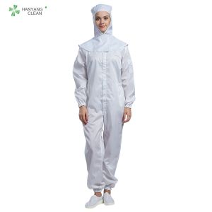 ESD autoclavable anti static sterilized cleanroom coverall white color for class