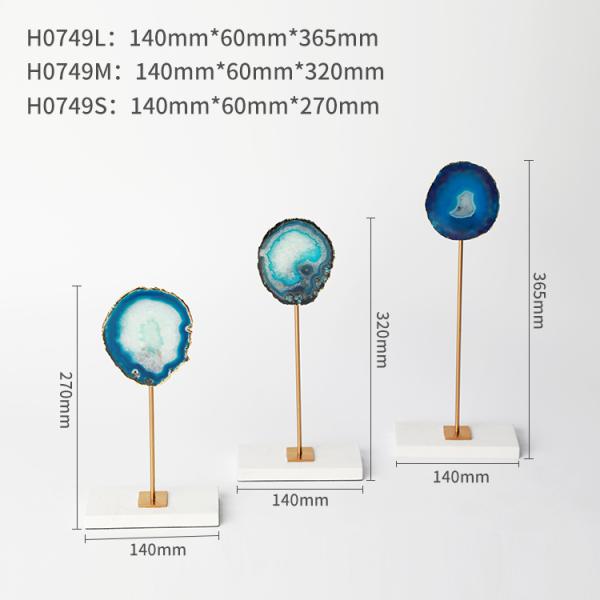 Contemporary Marble Base tabletop Agate Decorative Art Craft