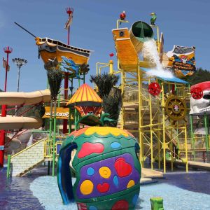 Colorful Carp Spray Park Equipment For Children / Kids in Water Park Fiberglass