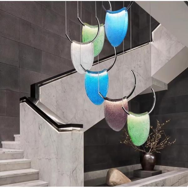 Modern art celebrity living room bedroom children's room designer recommended restaurant bar colored glass chandelier