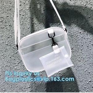 Stadium Purse PVC Handbag Chain Crossbody Bag, holographic transparent pvc