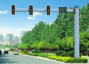 China 10m Plastic Sprayed Traffic Light Signal Arm Pole Galvanized on sale