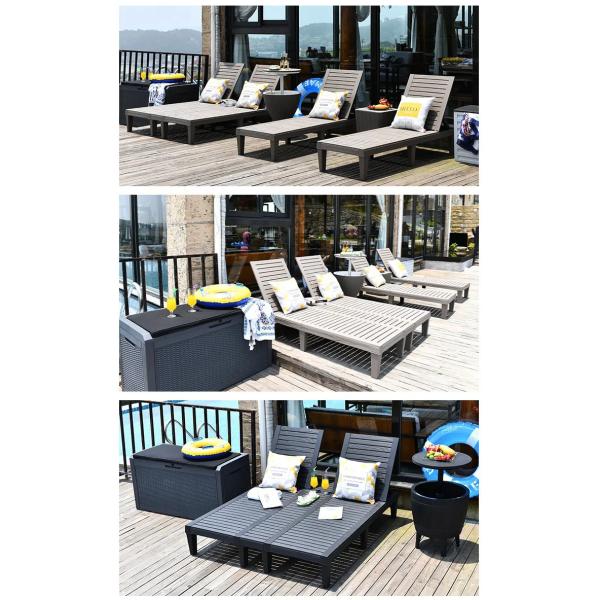 Plastic Stackable Adjustable Sun Lounger Chair for Outdoor Beach Patio Hotel Swimming Pool