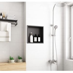 Brushed Surface Stainless Steel Niche for Bathroom Shower and Towels in Modern